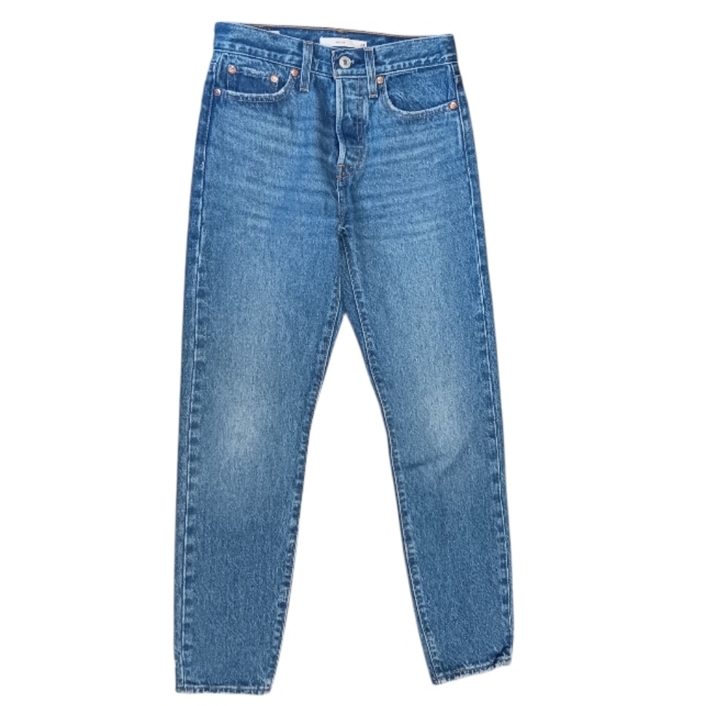 Levis Wedgie Premium Denim Straight Ankle Jeans Iconic Fit - Picture 3 of 13